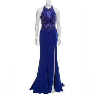 Terani Couture Royal Blue Beaded Gown - Stunning on Stage!